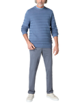 Oliver Sweeney Whitworth Textured Knitted Stripe Jumper, Mid Blue