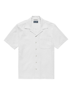 Oliver Sweeney Ravenshead Cotton Seersucker Short Sleeve Shirt, White