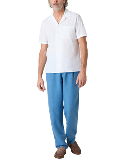 Oliver Sweeney Ravenshead Cotton Seersucker Short Sleeve Shirt - view 2, White