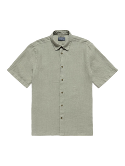 Oliver Sweeney Somerton Linen Short Sleeve Shirt, Sage