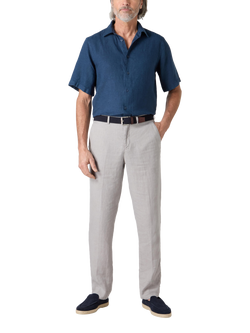 Oliver Sweeney Somerton Linen Short Sleeve Shirt - view 2, Navy