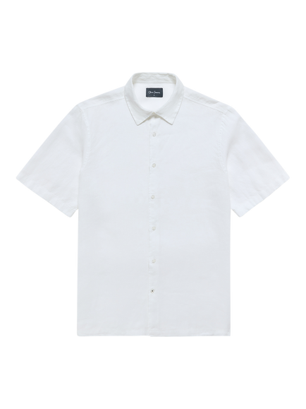 Oliver Sweeney Somerton Linen Short Sleeve Shirt, White