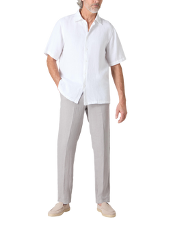 Oliver Sweeney Somerton Linen Short Sleeve Shirt - view 2, White