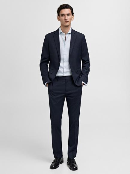 Mango Masnou Cotton Slim Fit Shirt, Pastel Blue - view 2, Pastel Blue