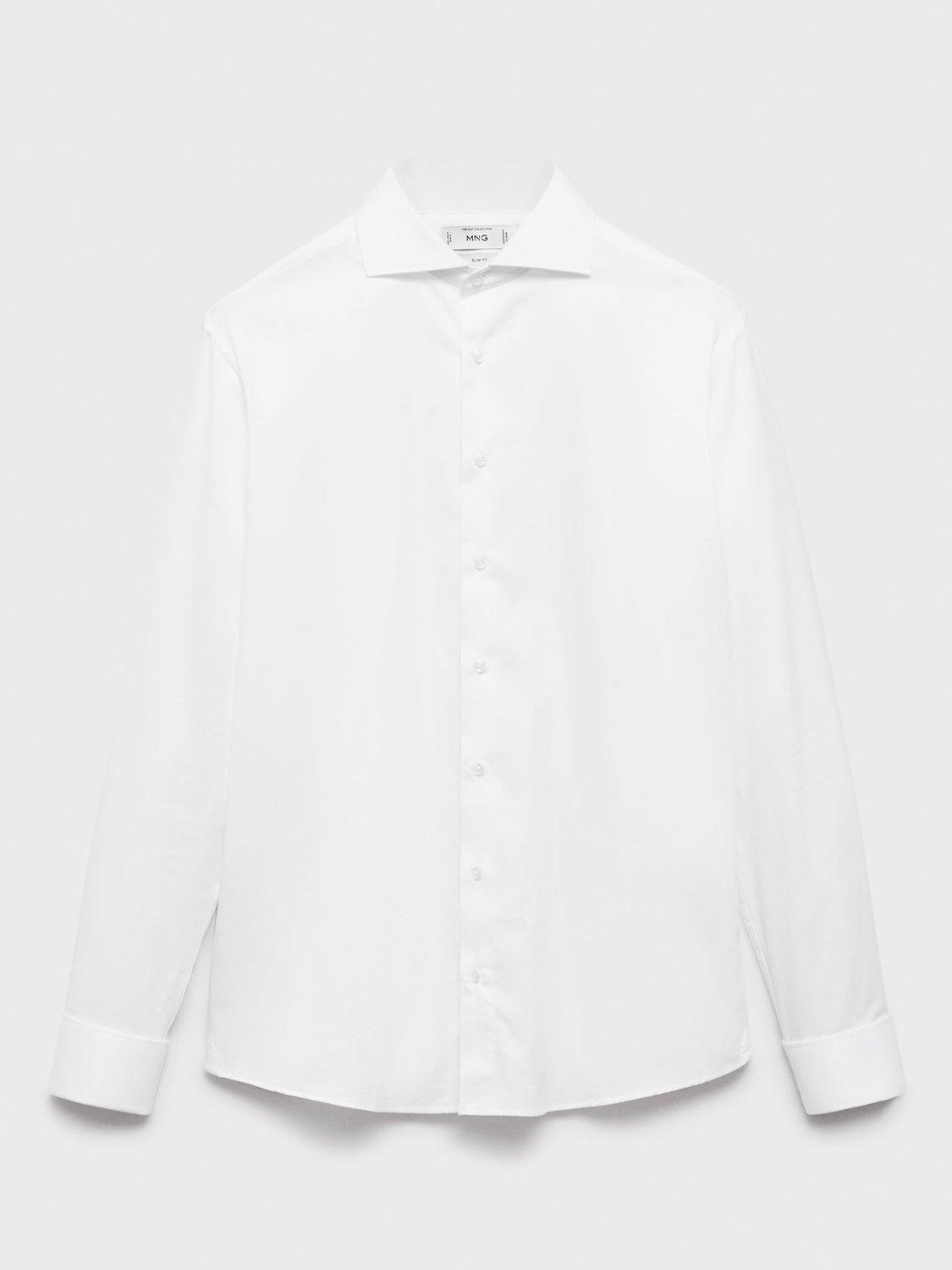 Product image 3 of 8, which shows Mango Masnou Cotton Regular Fit Shirt, White, S