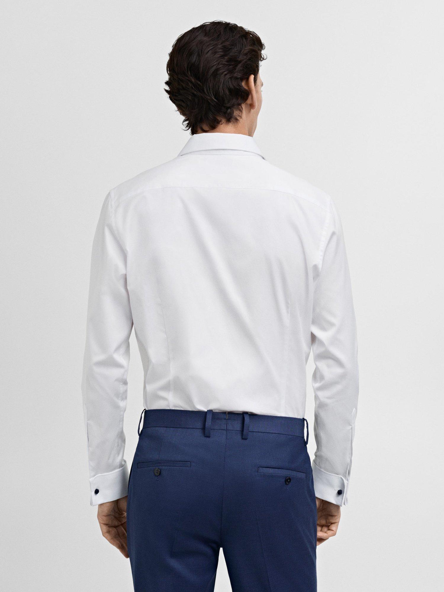 Product image 4 of 8, which shows Mango Masnou Cotton Regular Fit Shirt, White, S