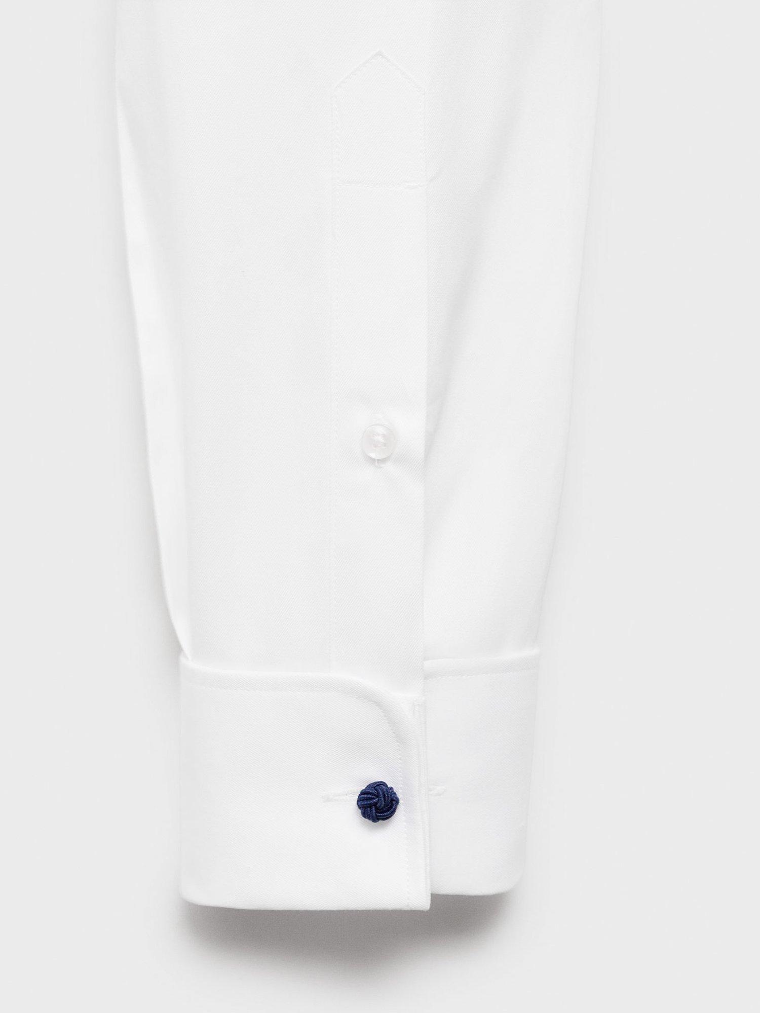 Product image 5 of 8, which shows Mango Masnou Cotton Regular Fit Shirt, White, S