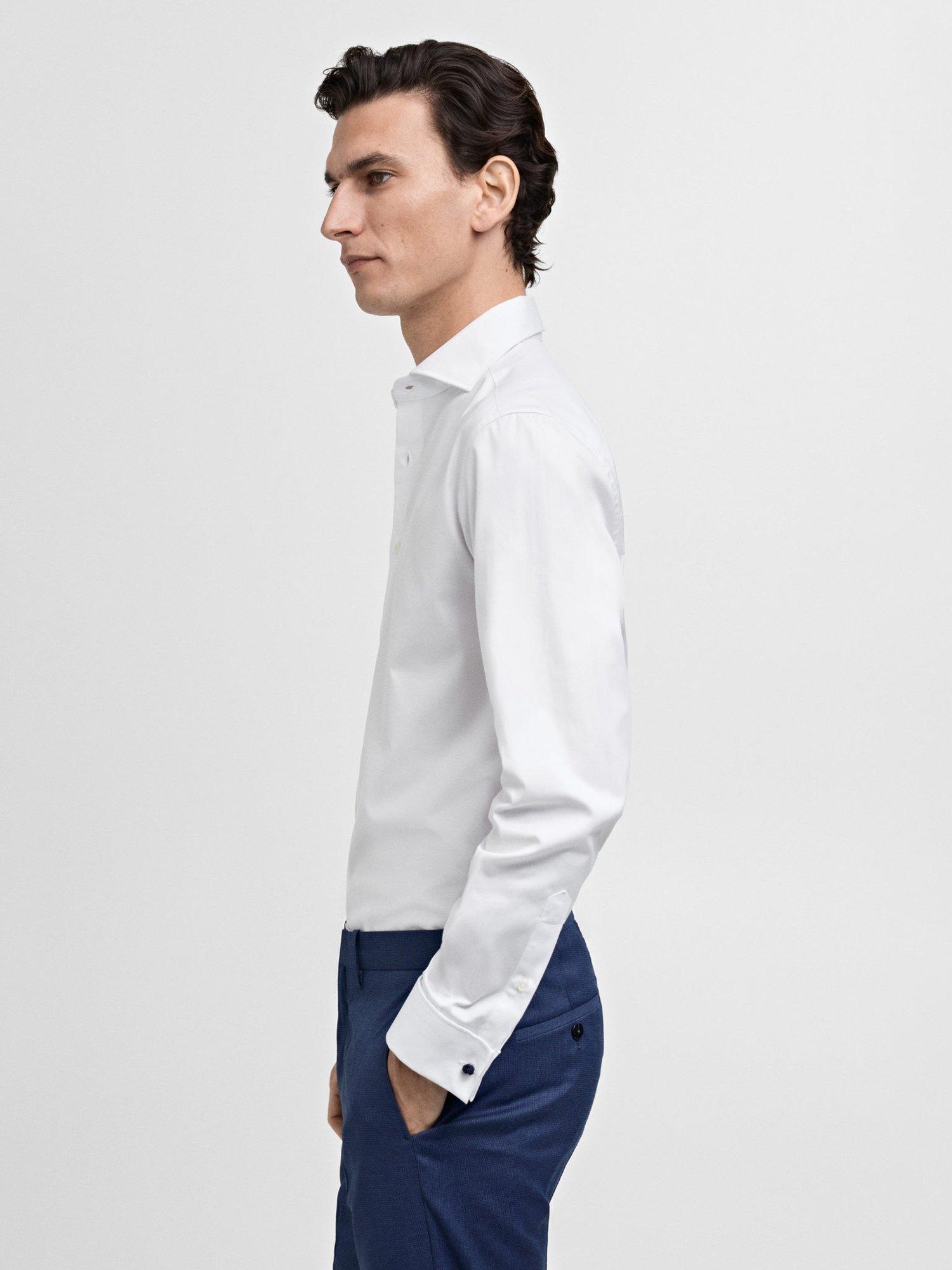 Product image 6 of 8, which shows Mango Masnou Cotton Regular Fit Shirt, White, S