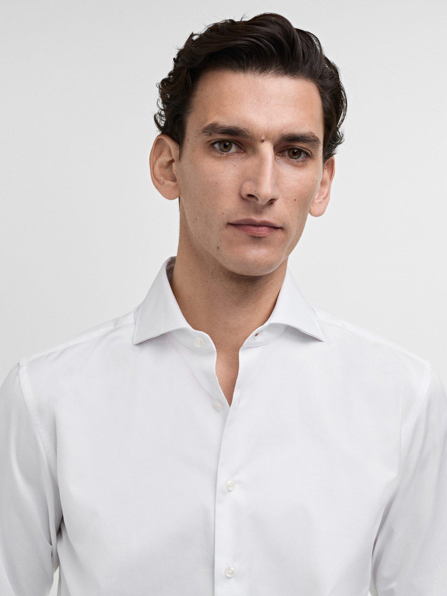 Product image 7 of 8, which shows Mango Masnou Cotton Regular Fit Shirt, White, S