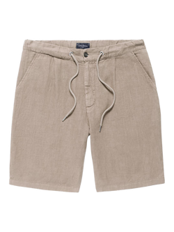 Oliver Sweeney Malvern Linen Drawstring Relaxed Fit Shorts, Mushroom