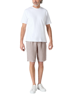 Oliver Sweeney Malvern Linen Drawstring Relaxed Fit Shorts - view 2, Mushroom
