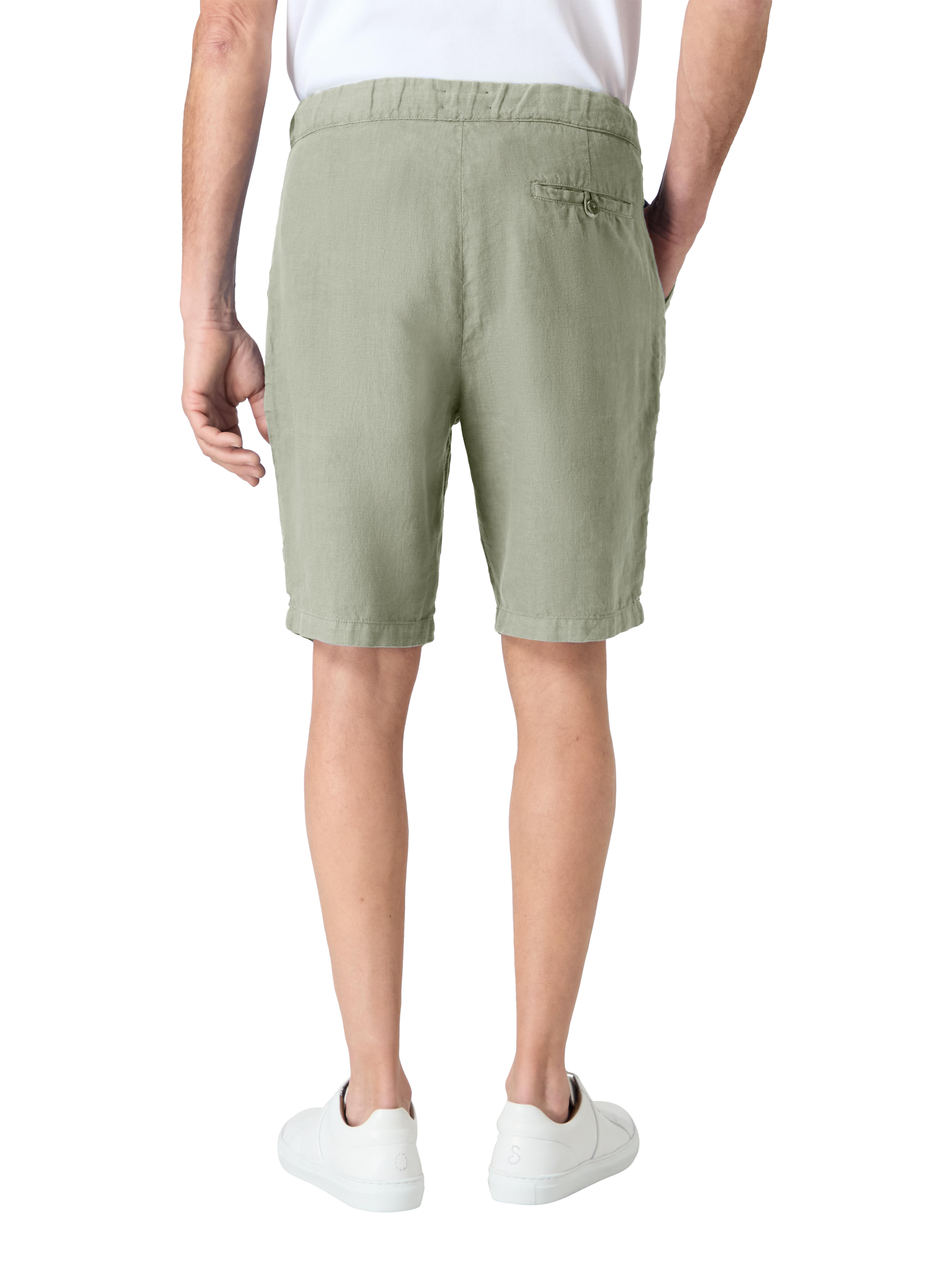 Product image 3 of 4, which shows Oliver Sweeney Malvern Linen Drawstring Relaxed Fit Shorts, Olive, 30R