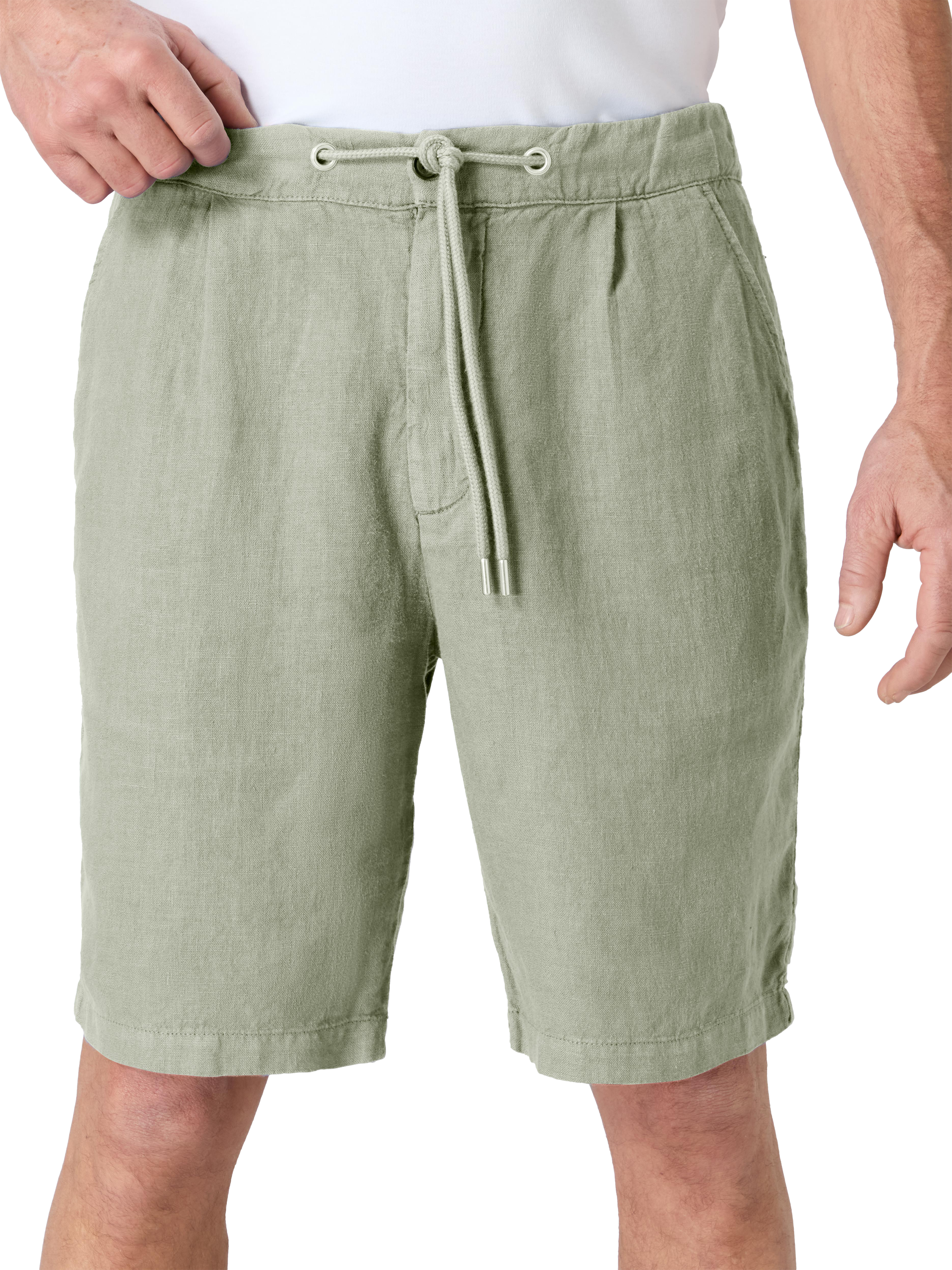 Product image 4 of 4, which shows Oliver Sweeney Malvern Linen Drawstring Relaxed Fit Shorts, Olive, 30R