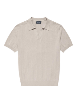 Oliver Sweeney Hundon Riviera Neck Polo Shirt, Mushroom