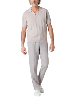 Oliver Sweeney Hundon Riviera Neck Polo Shirt - view 2, Mushroom