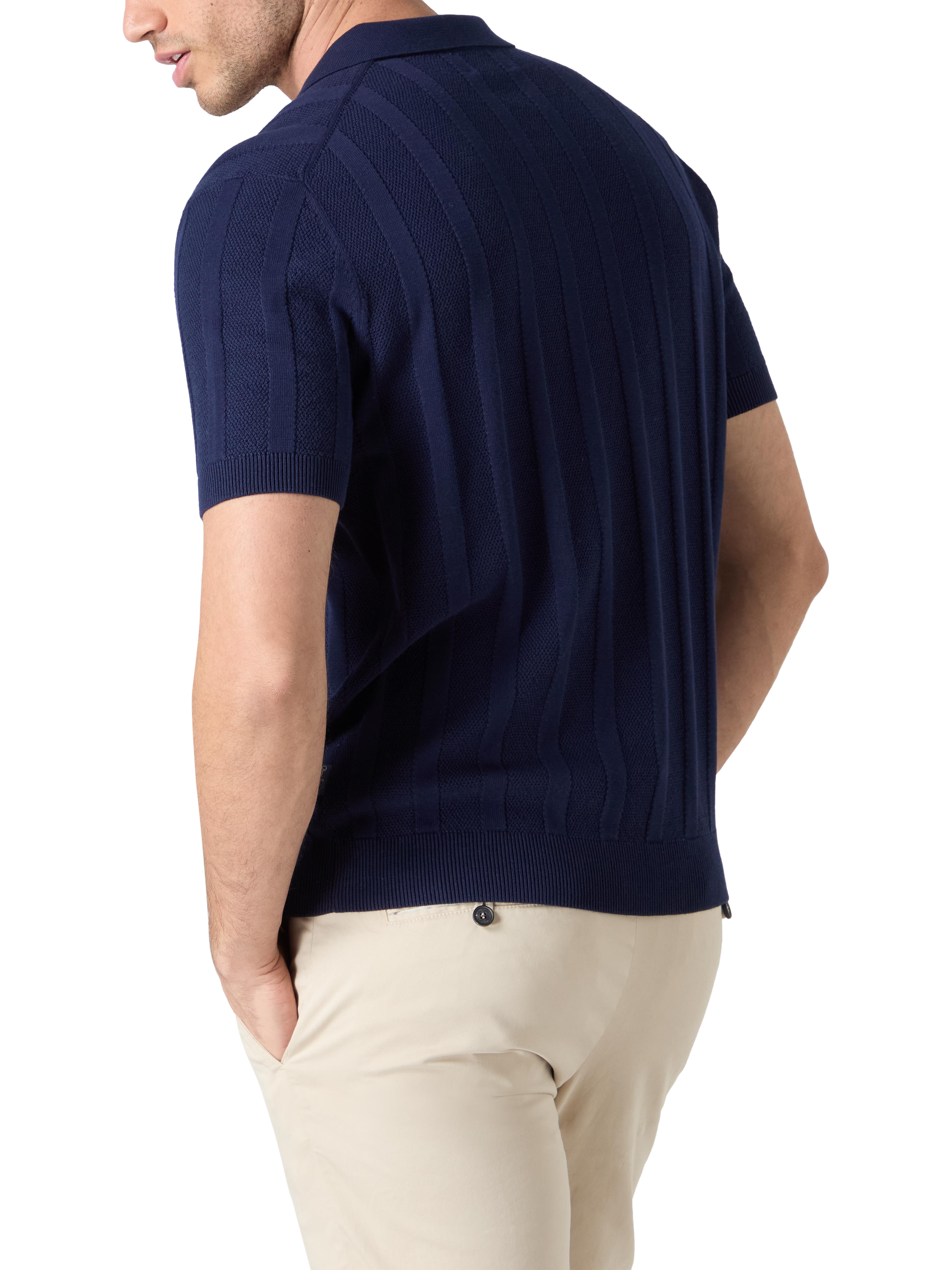 Product image 3 of 4, which shows Oliver Sweeney Hundon Riviera Neck Polo Shirt, Navy, S