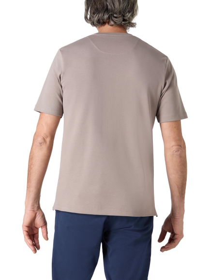 Oliver Sweeney Palmela Cotton Double Knit Jersey T-Shirt - view 2, Mushroom