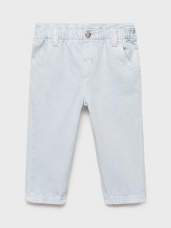 Mango Kids' Paperbag Jeans, Pastel Blue - view 2, Pastel Blue