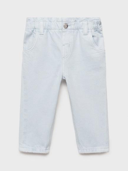 Mango Kids' Paperbag Jeans, Pastel Blue - view 2, Pastel Blue