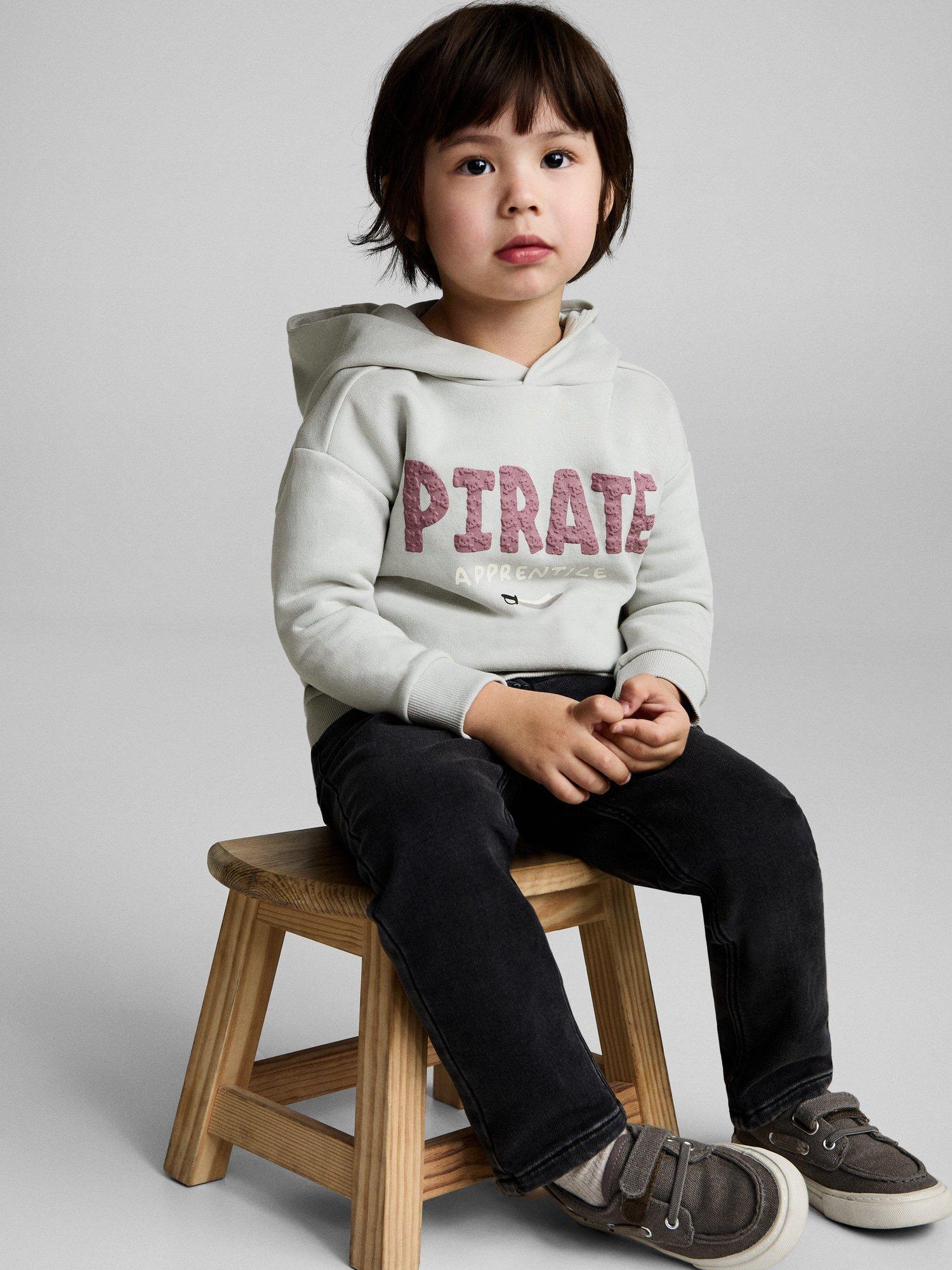 Product image 1 of 7, which shows Mango Kids' Pirate Apprentice Hoodie, Natural White, 2-3 years