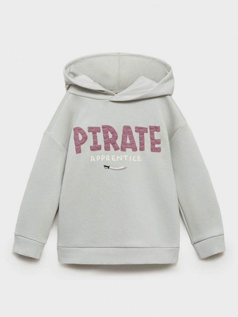 Product image 2 of 7, which shows Mango Kids' Pirate Apprentice Hoodie, Natural White, 2-3 years