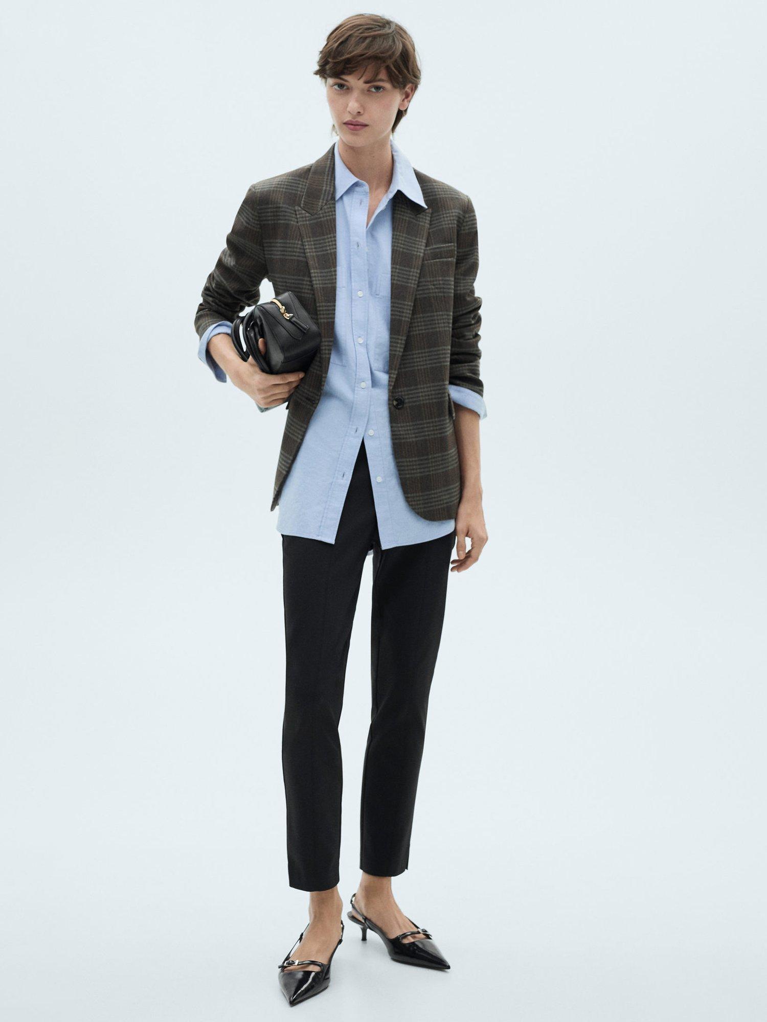 Product image 2 of 7, which shows Mango Malu Straight Trousers, Black, 10
