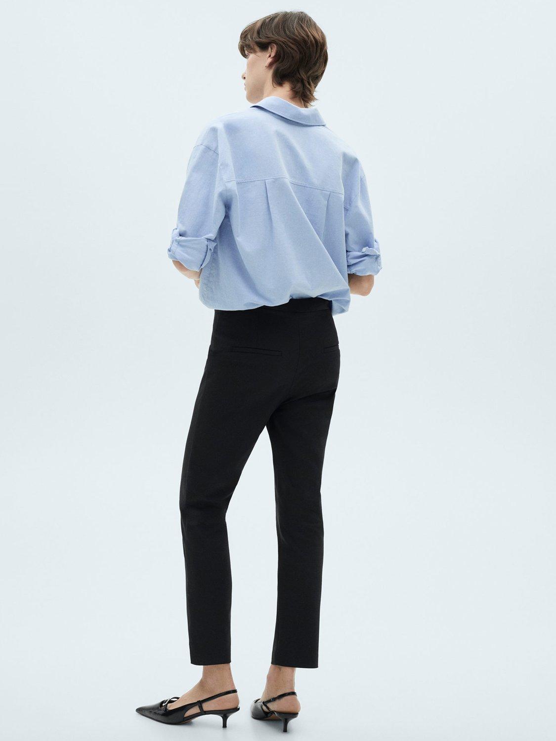 Product image 4 of 7, which shows Mango Malu Straight Trousers, Black, 10