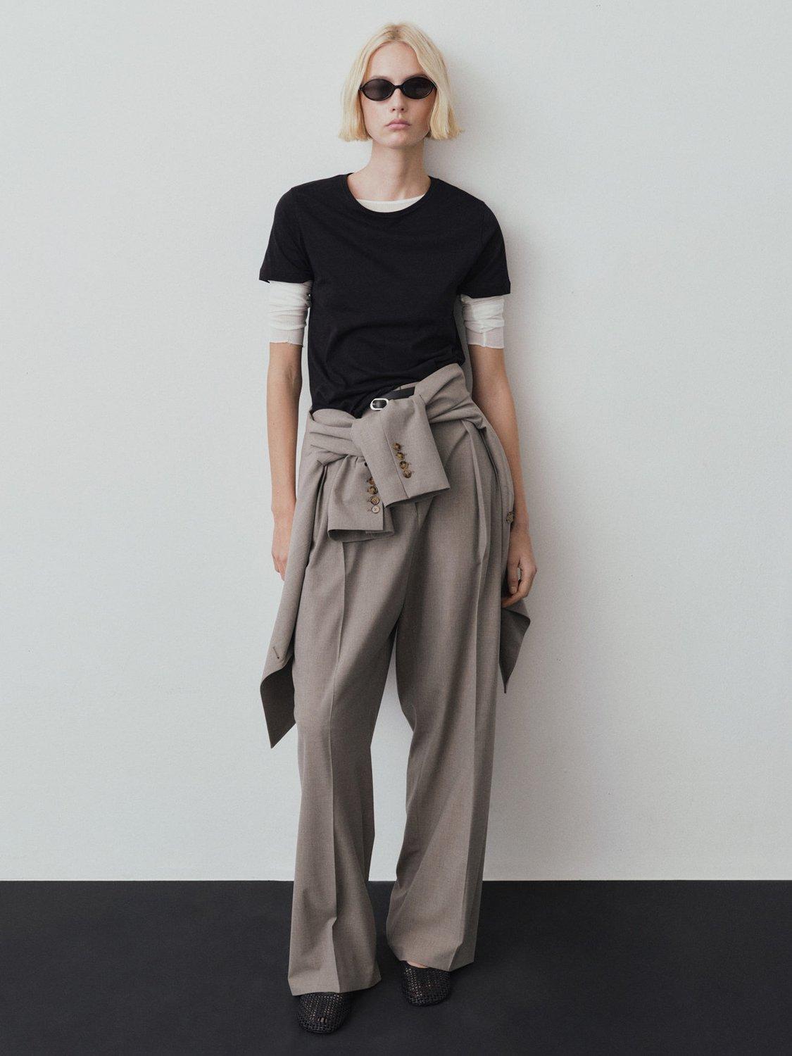 Product image 2 of 7, which shows Mango Chalaca Round Neck T-Shirt, Black, 4XL