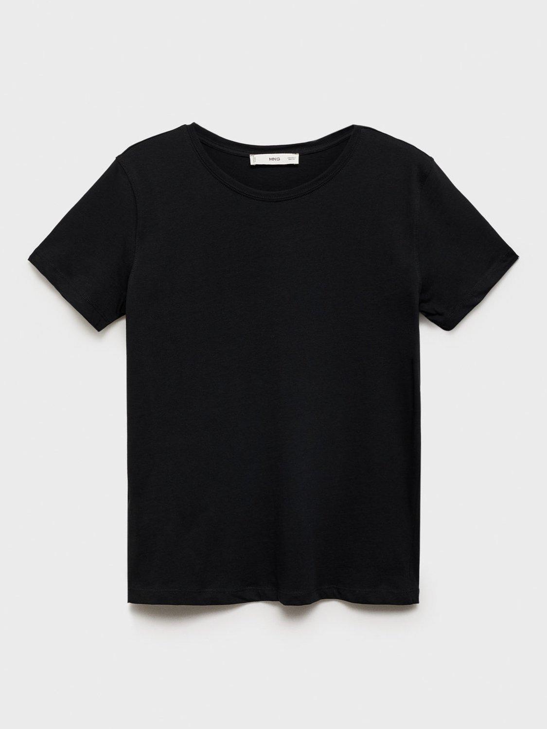 Product image 3 of 7, which shows Mango Chalaca Round Neck T-Shirt, Black, 4XL