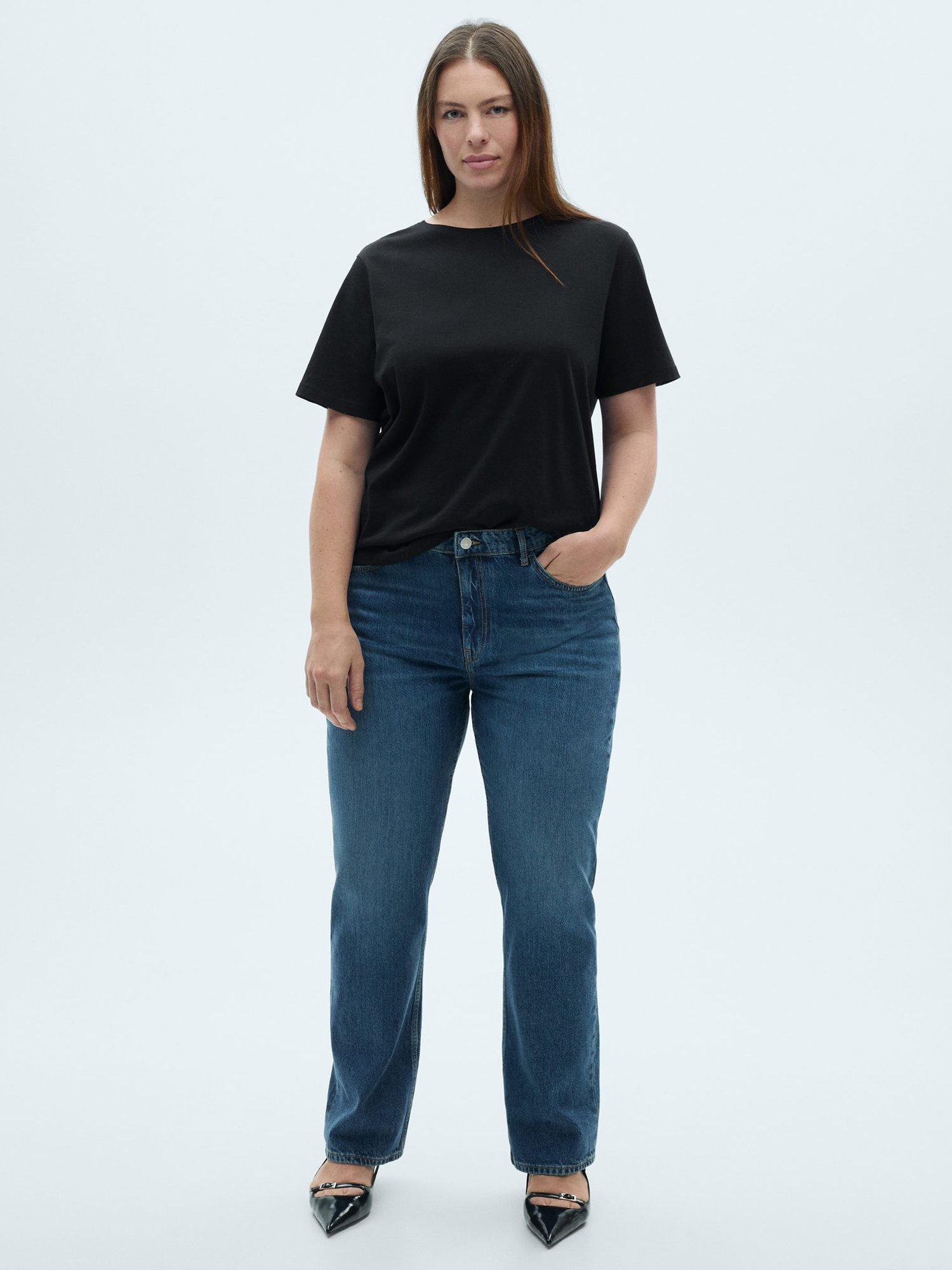 Product image 6 of 7, which shows Mango Chalaca Round Neck T-Shirt, Black, 4XL