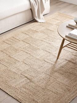 John Lewis Parquet Pure Jute Rug, Natural - view 2, Natural