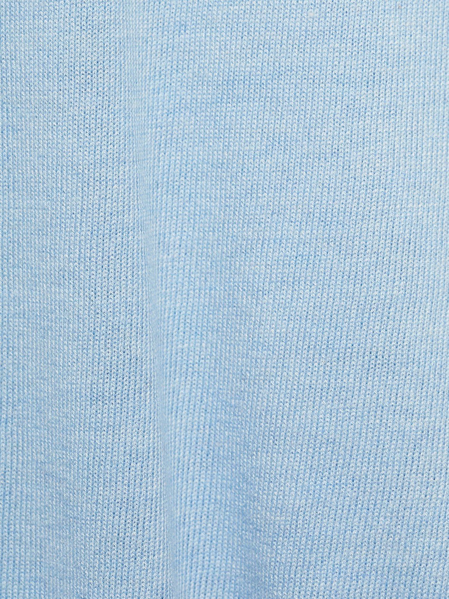 Product image 5 of 8, which shows Mango Lukav V-Neck Jumper, Light Pastel Blue, S