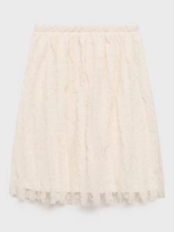 Mango Kids' Elsa Polka Dot Tulle Skirt, Cream - view 2, Cream