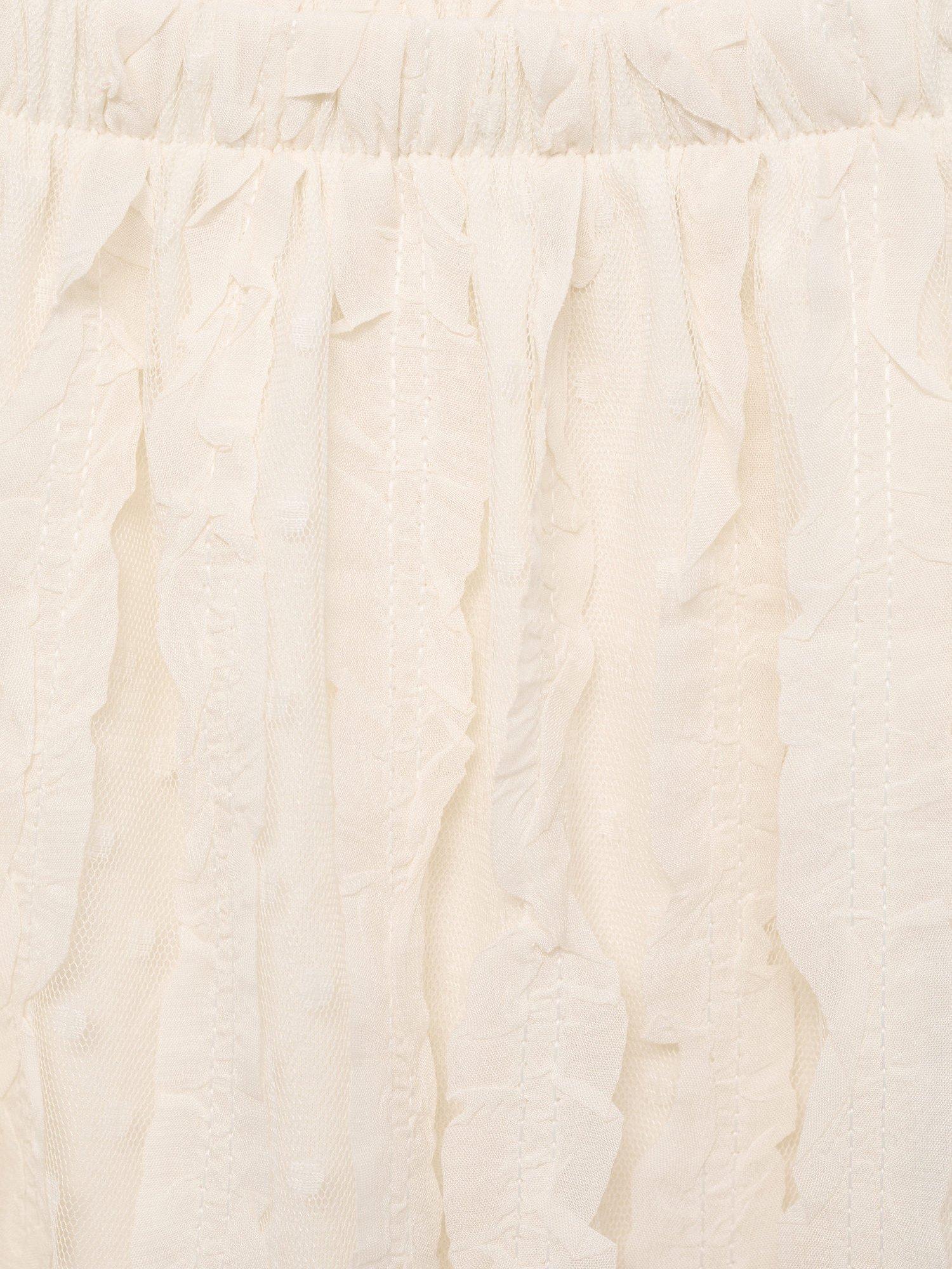 Product image 4 of 4, which shows Mango Kids' Elsa Polka Dot Tulle Skirt, Cream, 5-6 years
