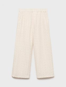 Mango Kids' Fina Embroidered Culottes, Cream, Cream