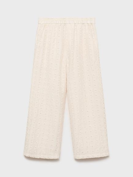 Mango Kids' Fina Embroidered Culottes, Cream, Cream