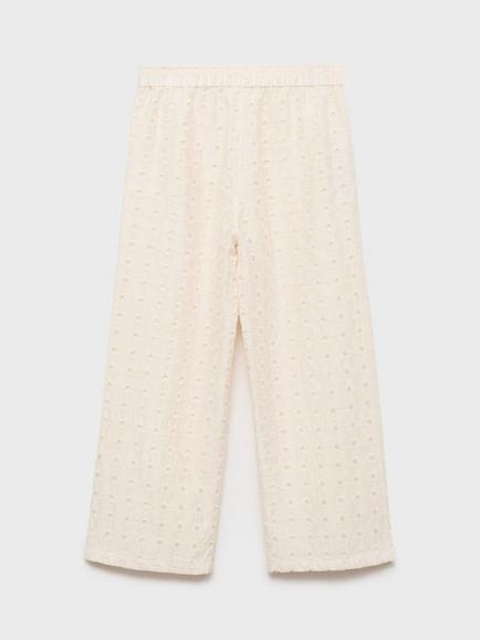 Mango Kids' Fina Embroidered Culottes, Cream - view 2, Cream