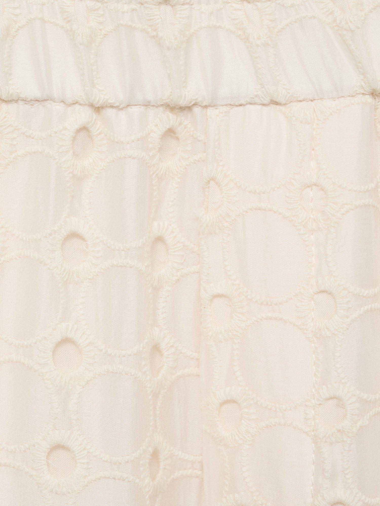 Product image 3 of 4, which shows Mango Kids' Fina Embroidered Culottes, Cream, 5-6 years
