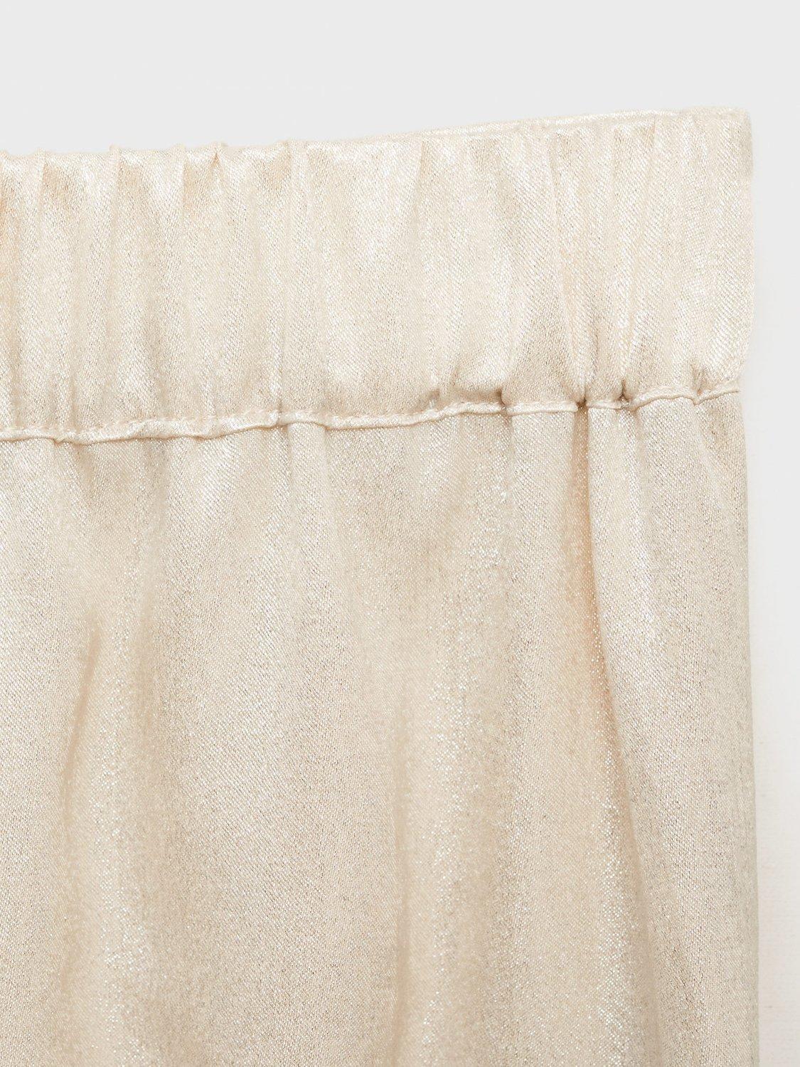 Product image 3 of 4, which shows Mango Kids' Marisol Shimmer Wide Leg Trousers, Light Beige, 11-12 years