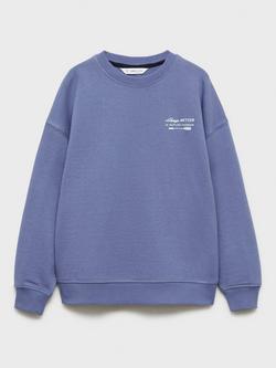 Mango Kids' Speed Sweatshirt, Blue, Blue