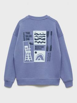 Mango Kids' Speed Sweatshirt, Blue - view 2, Blue