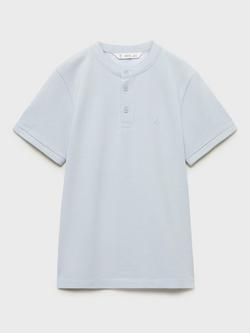 Mango Kids' Hanoi Round Neck Polo Shirt, Lt-pastel Blue