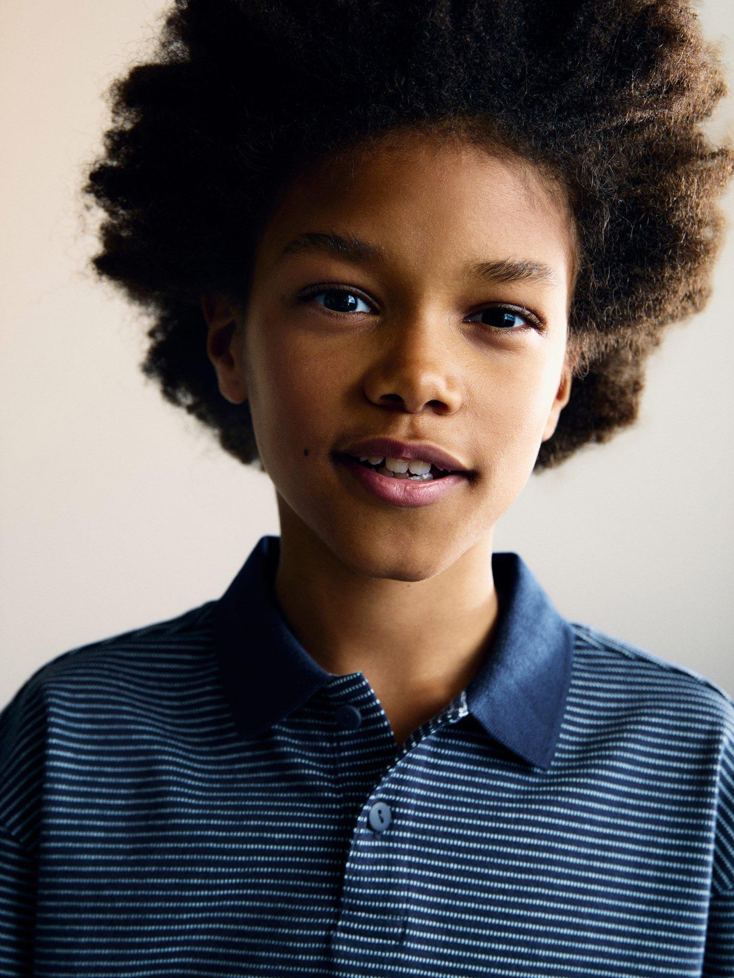 Product image 5 of 6, which shows Mango Kids' Sunday Stripe Polo Shirt, Navy, 11-12 years