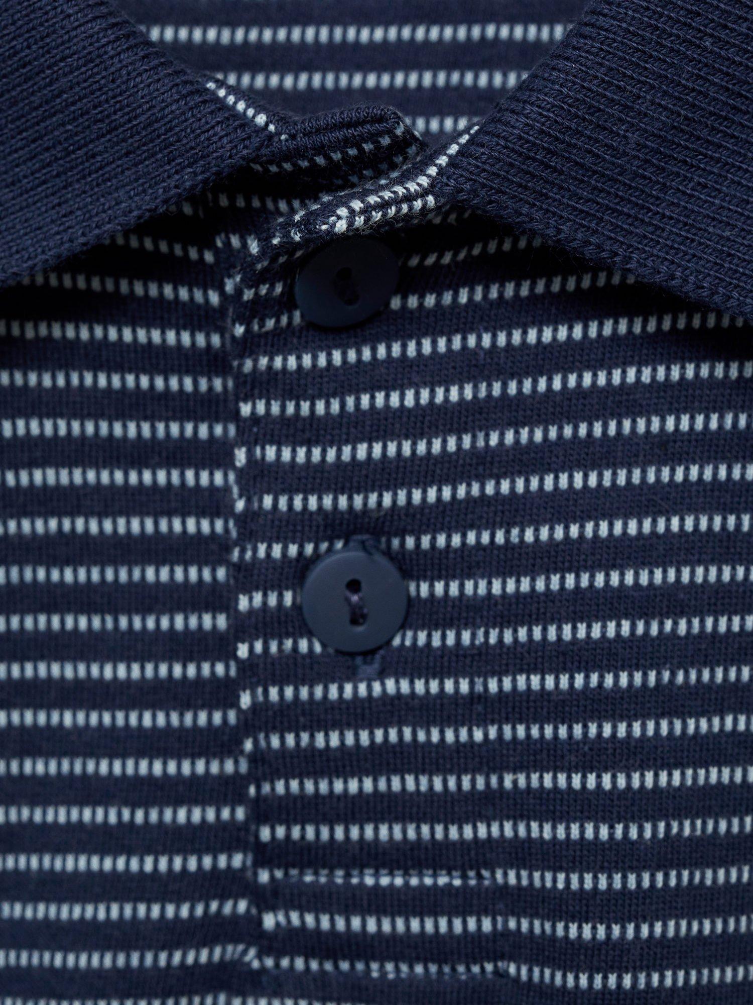 Product image 6 of 6, which shows Mango Kids' Sunday Stripe Polo Shirt, Navy, 11-12 years