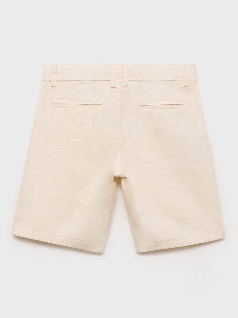 Product image 4 of 5, which shows Mango Kids' Calatea Cotton Chino Shorts, Light Pastel Brown, 7 years