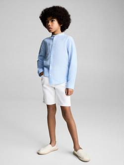 Mango Kids' Albert Linen Cotton Blend Shirt, Light Pastel Blue - view 2, Light Pastel Blue