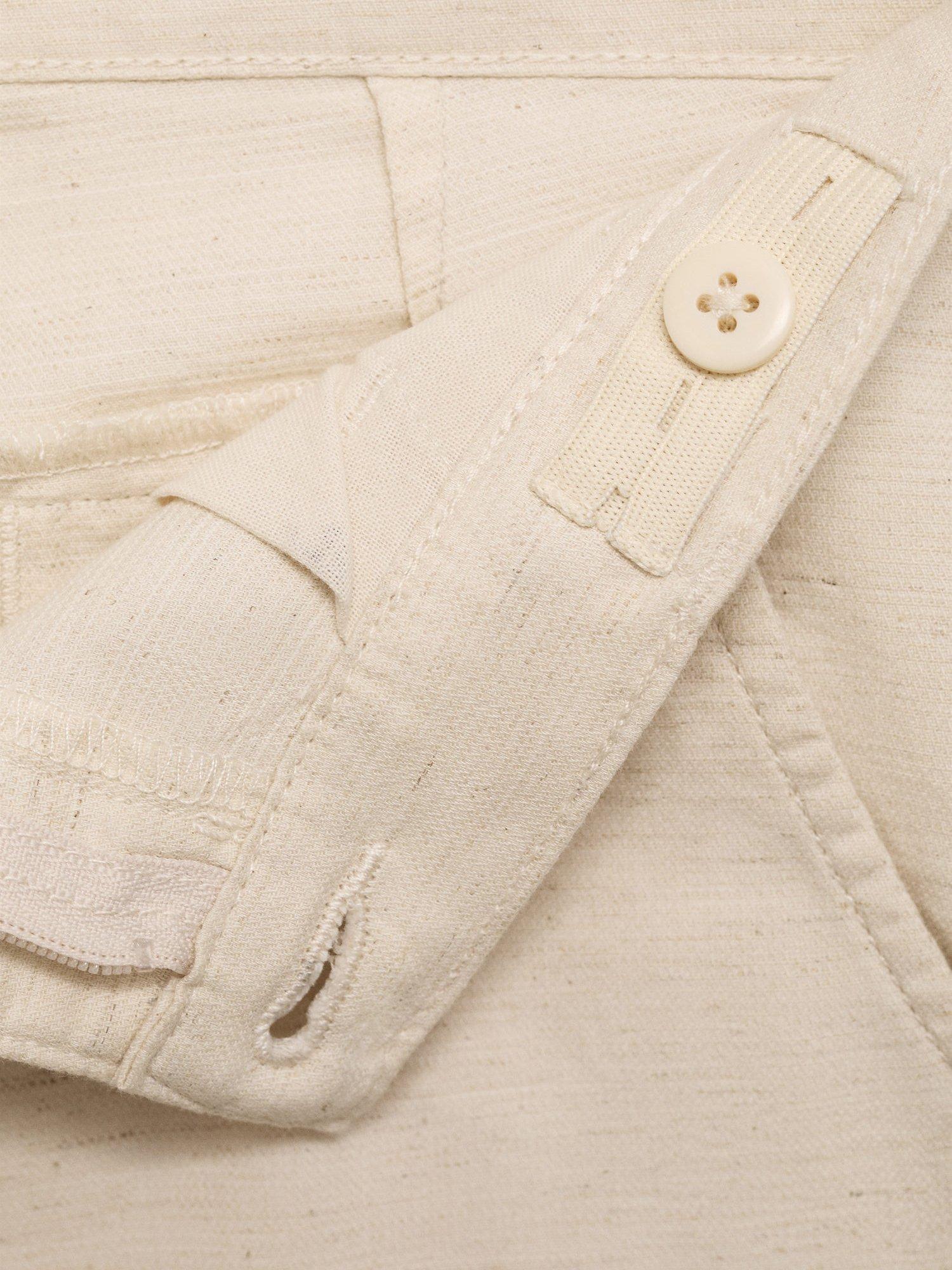 Product image 3 of 4, which shows Mango Kids' Nico Cotton Linen Chinos, Cream, 10 years