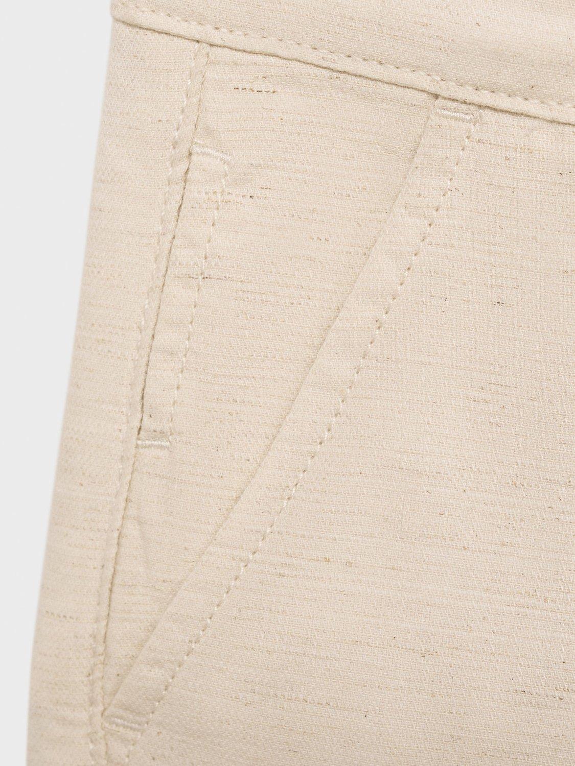 Product image 4 of 4, which shows Mango Kids' Nico Cotton Linen Chinos, Cream, 10 years