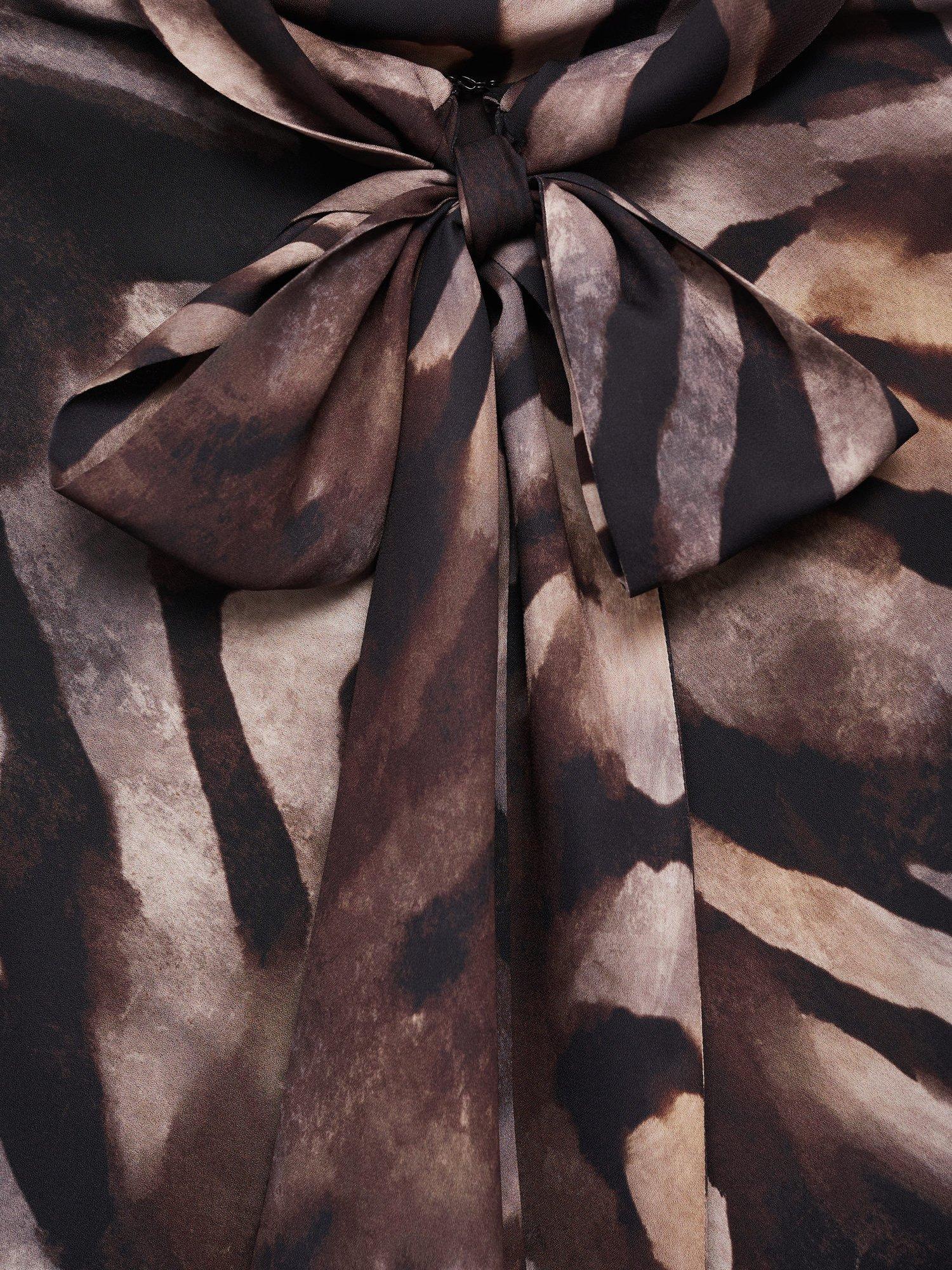 Product image 5 of 8, which shows Mango Martina Zebra Print Mini Dress, Brown/Multi, 10