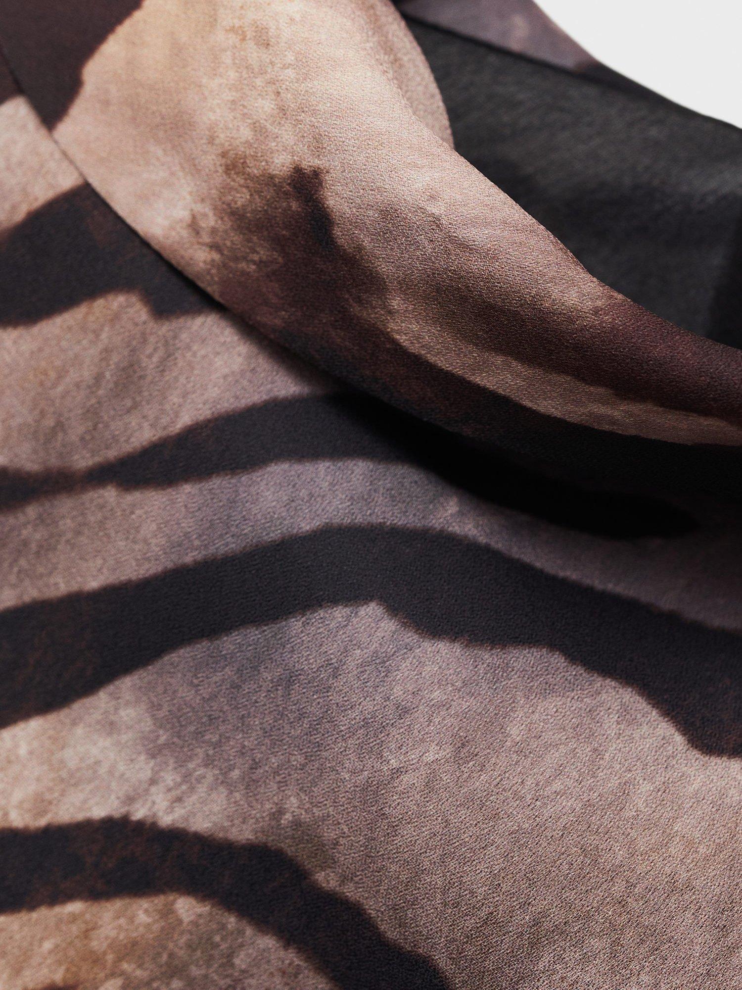Product image 8 of 8, which shows Mango Martina Zebra Print Mini Dress, Brown/Multi, 10
